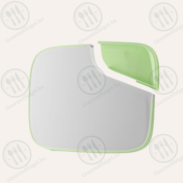 megfordítható vágódeszka és levehető adagoló